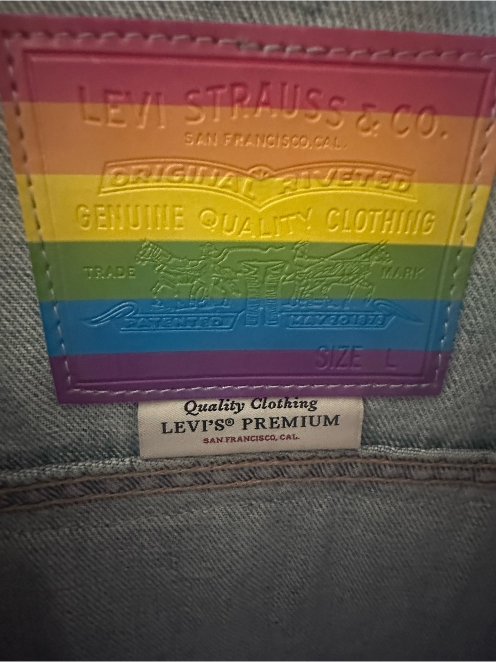 Levi's Denim Jacket with Rainbow Pride Patch - Picture 3 of 5